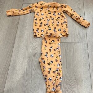 Kids Orange Patterned Pajamas